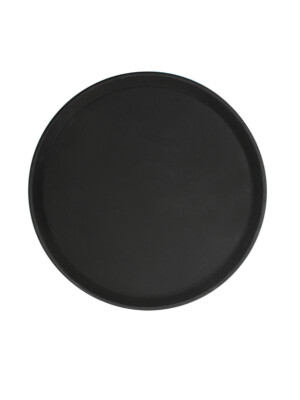 Fiberglass Tray Round Black 27.9cm 11 Inch 1 Per Case