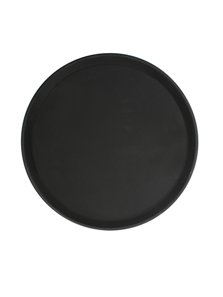 Fiberglass Tray Round Black 27.9cm 11 Inch 1 Per Case