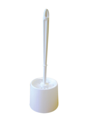 Toilet Brush With Bowl Complete - White 1 Per Case
