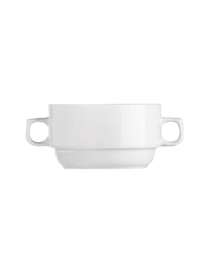 Principle White Soup Bowl Handled 30cl 6 Per Case