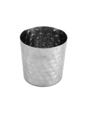French Fry Cup Hammered Stainless Steel 385ml 13 oz 100x100mm 3.375x3.375Inch 1 Per Case