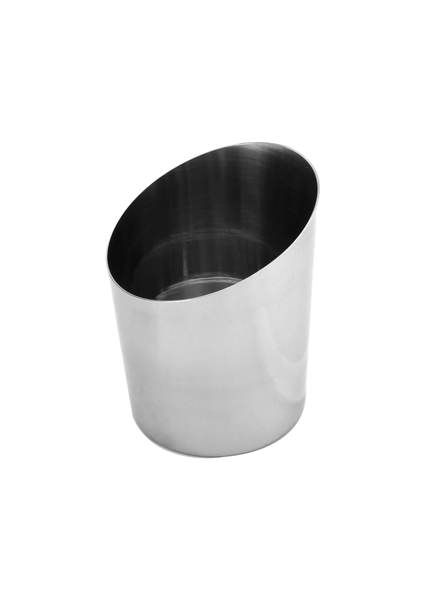 French Fry Cup Angled Mirror Stainless Steel 414ml 14 oz 107x133mm 3.625x4.5Inch 1 Per Case