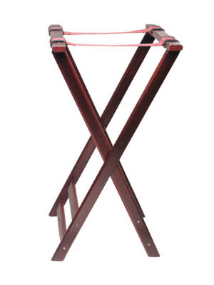Double Bar Tray Stand Mahogany Wood Finish 1 Per Case