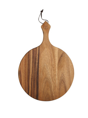 Baroque Medium Round Handled Board Rustiv Acacia L429xw300xh15cm (Surface 300x300mm) 1 Per Case