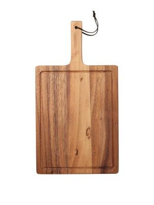 Acacia Chunky Handled Board With Grove L42cm xw23cmxh2cm 1 Per Case