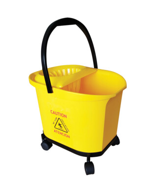 Mop Bucket On Wheels Yellow 1 Per Case