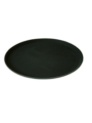 Fiberglass Tray Round Black 35.6cm 14 Inch 1 Per Case