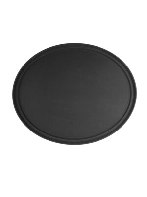 Fiberglass Tray Oval Black 55.9cm x 68.6cm 22 Inch x 27 Inch 1 Per Case
