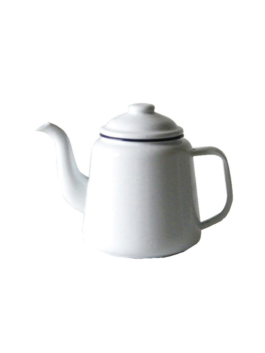 Enamel Teapot White With Blue Rim 1.5L 1 Per Case