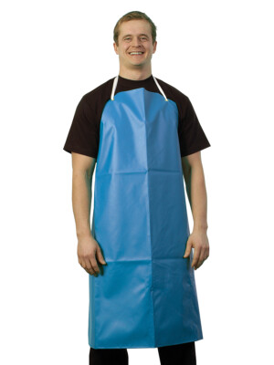 Bib Apron Pvc Nylon Heavy Duty Blue 1 Per Case