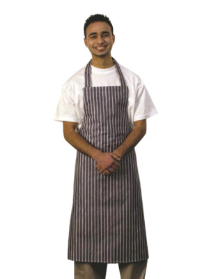 Bib Apron Nylon Striped Blue And White 1 Per Case