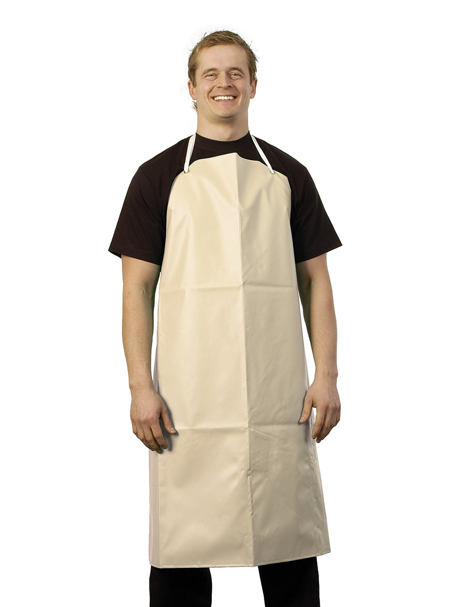 Bib Apron Rubber Heavy Duty Cream (Cotton Backed) 1 Per Case
