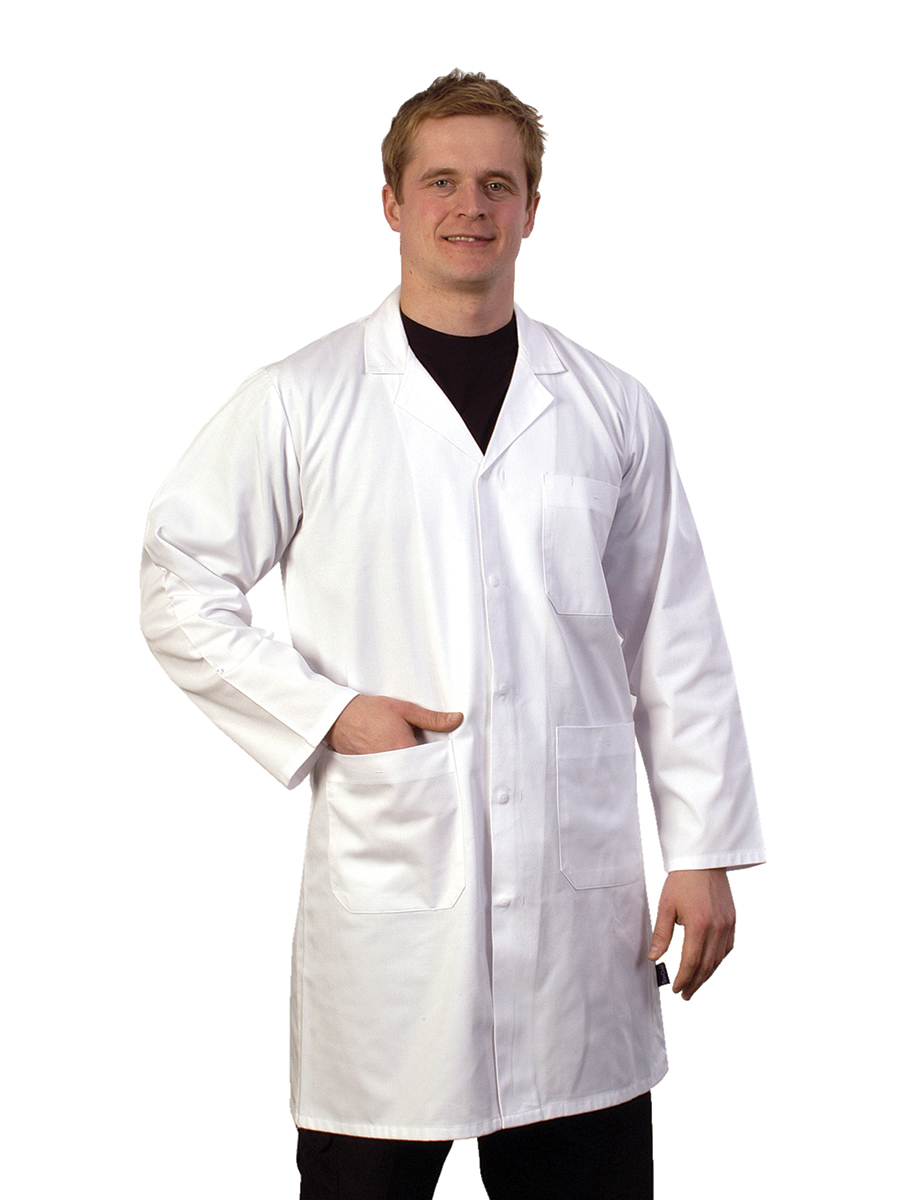 Unisex Polycotton Coat Long Sleeve White Large 44-46" 1 Per Case
