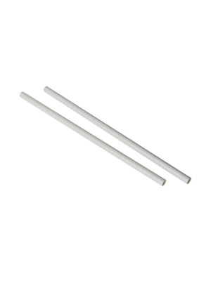 9 Inch Paper Solid White Paper Smoothie Straws 250 Per Case
