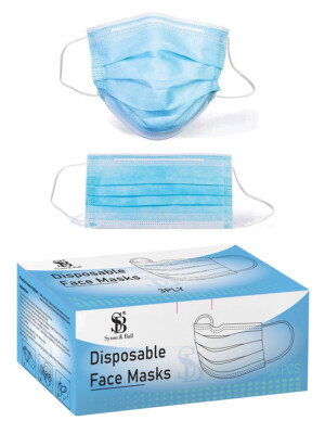 3 Ply Disposable Face Masks 50 Per Pack