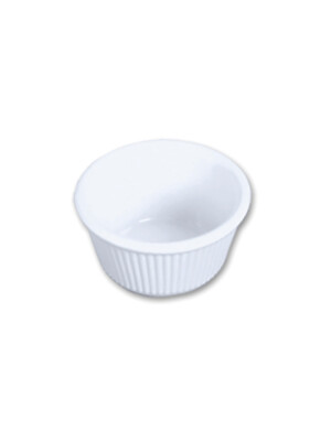 Ramekin Fluted Melamine White 60ml 2oz 12 Per Case