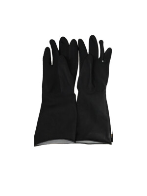 Tough Rubber Gloves Black Medium 10 Per Case
