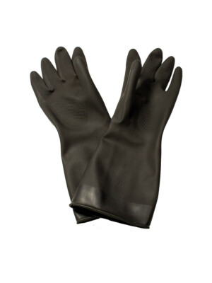 Tough Rubber Gloves Black Large 10 Per Case