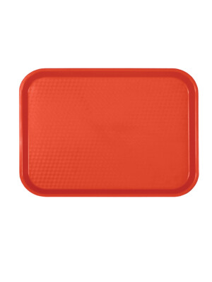 Fast Food Tray Plastic Rectangular Red 35.5cm x 45cm 14 Inch x 17.75 Inch 1 Per Case