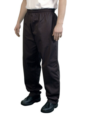 Unisex Chefs Trousers Baggy (33" Leg) Black Medium 34-36" 1 Per Case