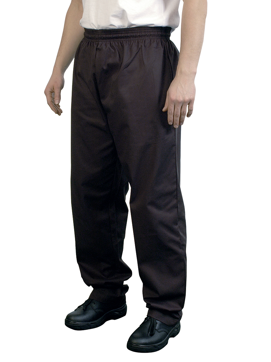 Unisex Chefs Trousers Baggy (33" Leg) Black Medium 34-36" 1 Per Case