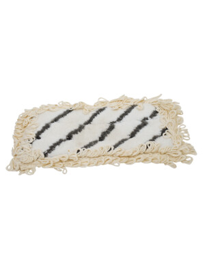 Flat Mop With Velcro White/Grey 40cm (16") With Fringe 1 Per Case