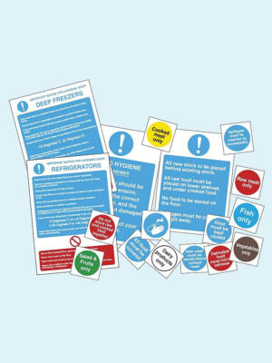 Food Preparation Sign Pack 15 Assorted Signs 1 Per Case