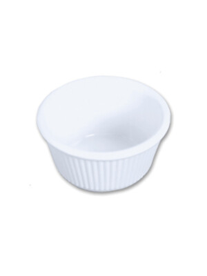 Ramekin Fluted Melamine White 118ml 4oz 12 Per Case
