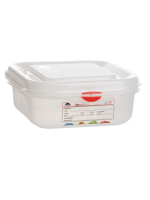 Air-Tight Gastronorm Container And Lid clear With Colour clip 1/6 1.1Ltr 176x162x65mm 1 Per Case