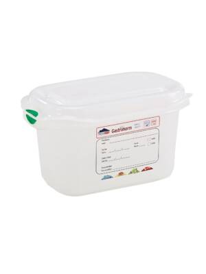 Air-Tight Gastronorm Container And Lid clear With Colour clip 1/6 1.7Ltr 176x162x100mm 1 Per Case