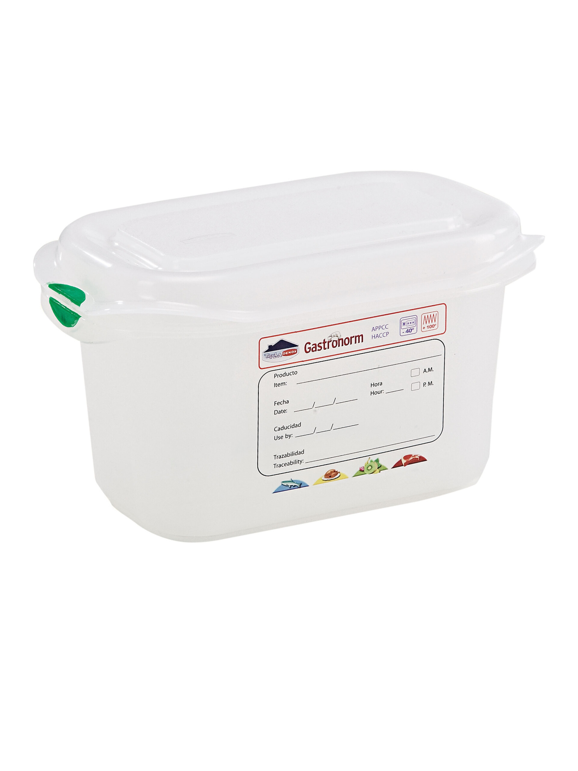 Air-Tight Gastronorm Container And Lid clear With Colour clip 1/6 2.6Ltr 176x162x150mm 1 Per Case
