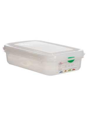 Air-Tight Gastronorm Container And Lid clear With Colour clip 1/4 1.8Ltr 265x162x65mm 1 Per Case