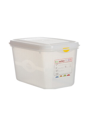 Air-Tight Gastronorm Container And Lid clear With Colour clip 1/4 4.3Ltr 265x162x150mm 1 Per Case