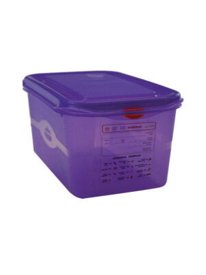 Allergenic Air-Tight Gastronorm Container And Lid Purple 1/4 4.3Ltr 265x162x150mm 1 Per Case