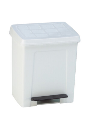 Sanitary Rectangular Pedal White Bin 8L 225x220x285mm 1 Per Case