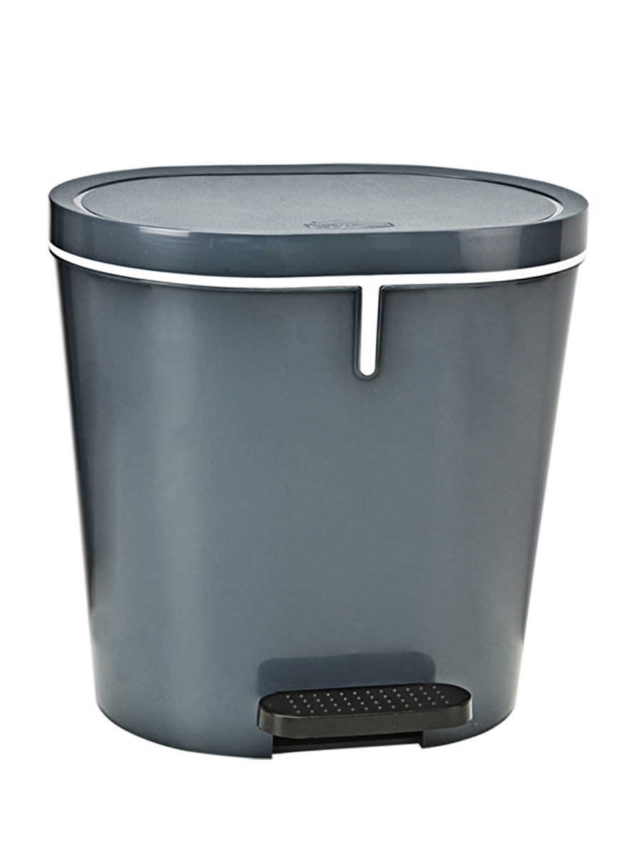 Sanitary Oval Pedal Antracite (Dark Grey) Bin 8L 280x230x286mm 1 Per Case