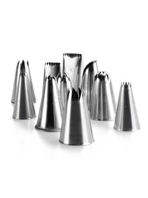 6 Round Pastry Tubes Set (St. Steel) 1 Per Case