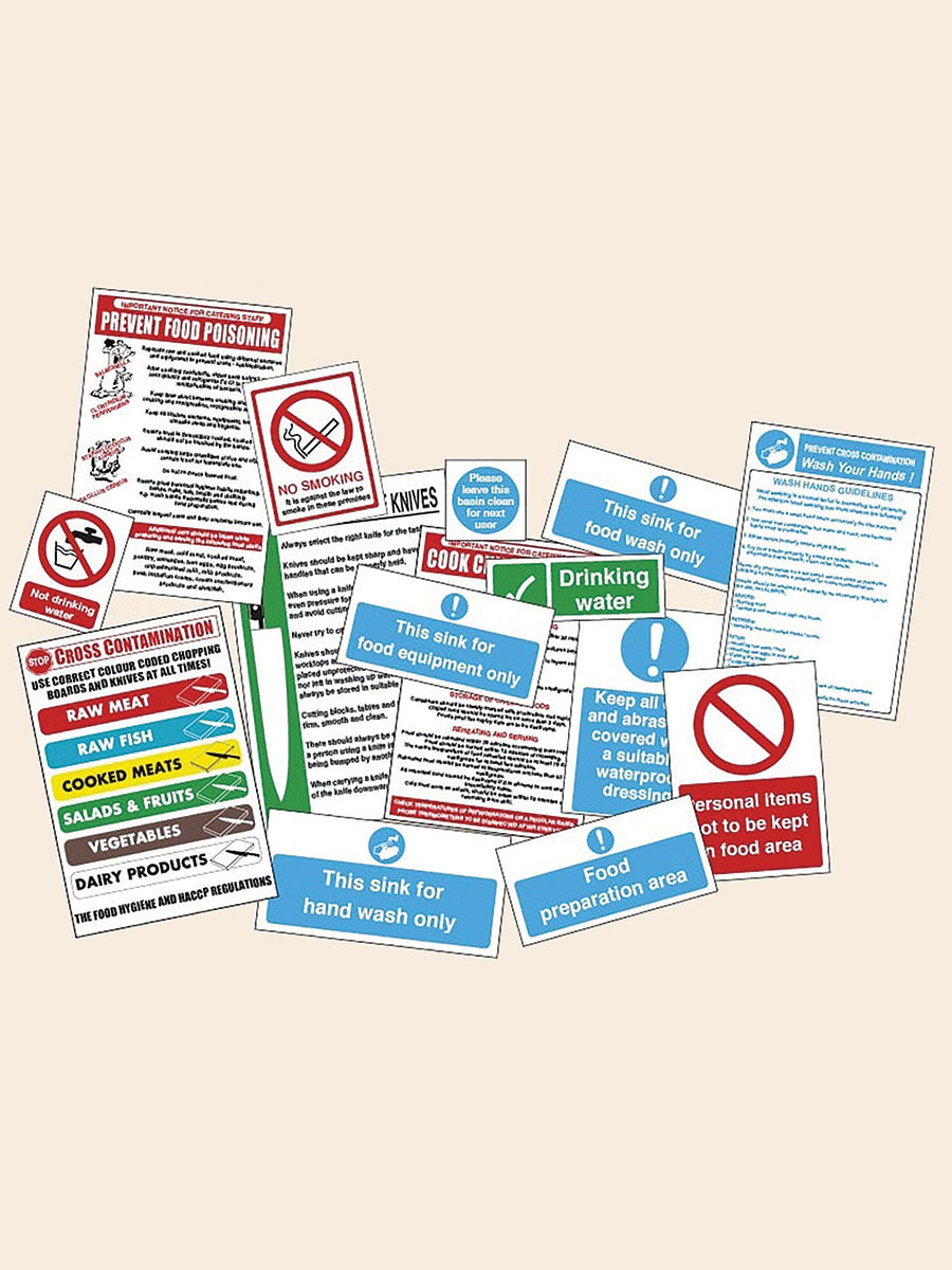 Food Storage Sign Pack 17 Assorted Signs 1 Per Case