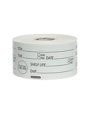 Day/Shelf Labels (Black) (2 x 4) 50 x 100mm Rectangular - 500 Labels