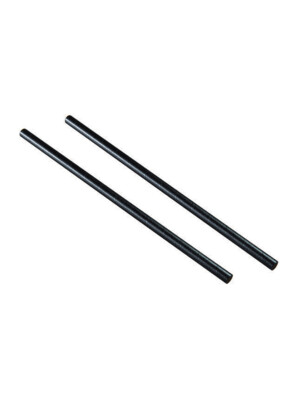 Paper Straw Black Solid 20.3cm 8Inch 6mm Dia 250 Per Case