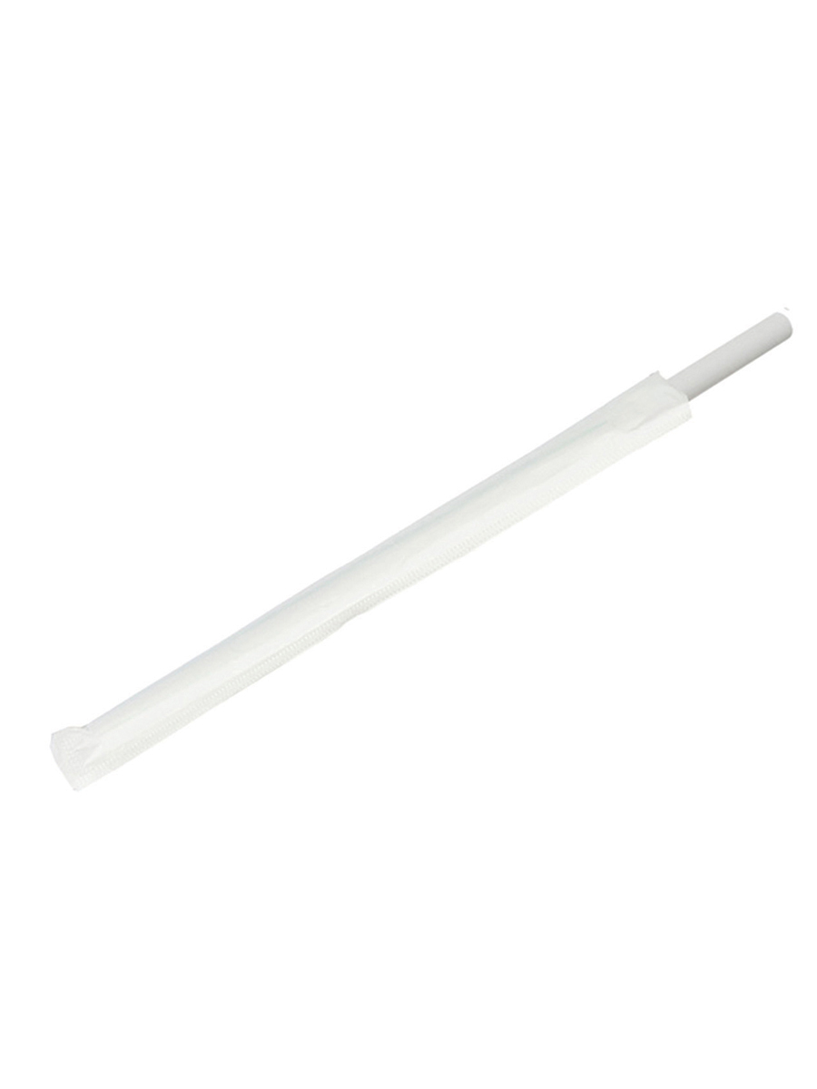 Wrapped Paper Smootie Straw Solid White 23cm 9In 8mm Diam 250 Per Case
