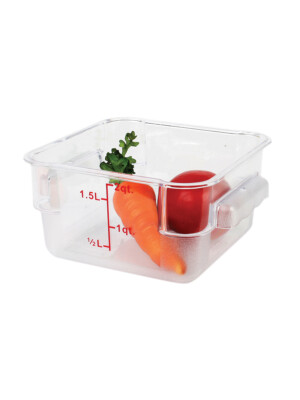 Square Food Storage Container Polycarb 1.9Ltr 2Qt (200x181x97mm) 1 Per Case