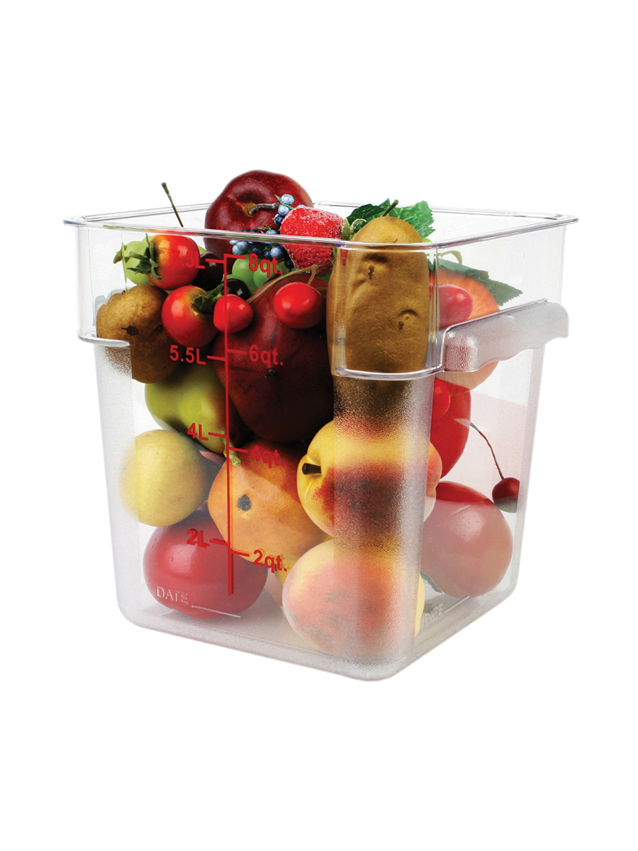 Square Food Storage Container Polycarb 11.4Ltr 12Qt (292x279x318mm) 1 Per Case