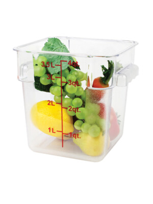 Square Food Storage Container Polycarb 17Ltr 18Qt (305x279x318mm) 1 Per Case