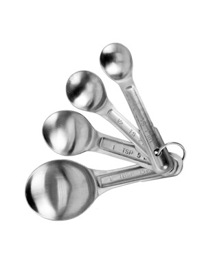 Measuring Spoon Set Stainless Steel (1/4, 1/2, 1 Tsp, 1 Tbsp) 1 Per Case