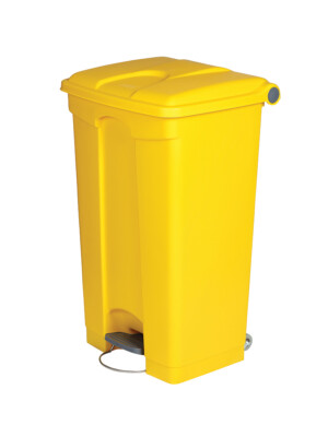Rectangular Pedal Polypropylene Yellow Bin 90L 1 Per Case