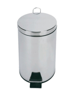 Round Pedal Mirror Stainless Steel Bin 12L 1 Per Case