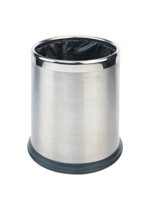 Waste Basket Round Satin Stainless Steel 10L 1 Per Case
