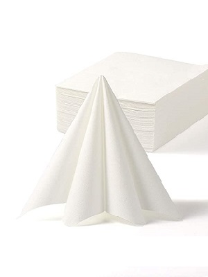 White 4 Fold 33x33cm 2ply Napkin 8x250's per case
