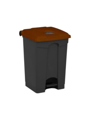 Step-On Container 45L Dark Grey Body with Brown Lid 1 Per Case